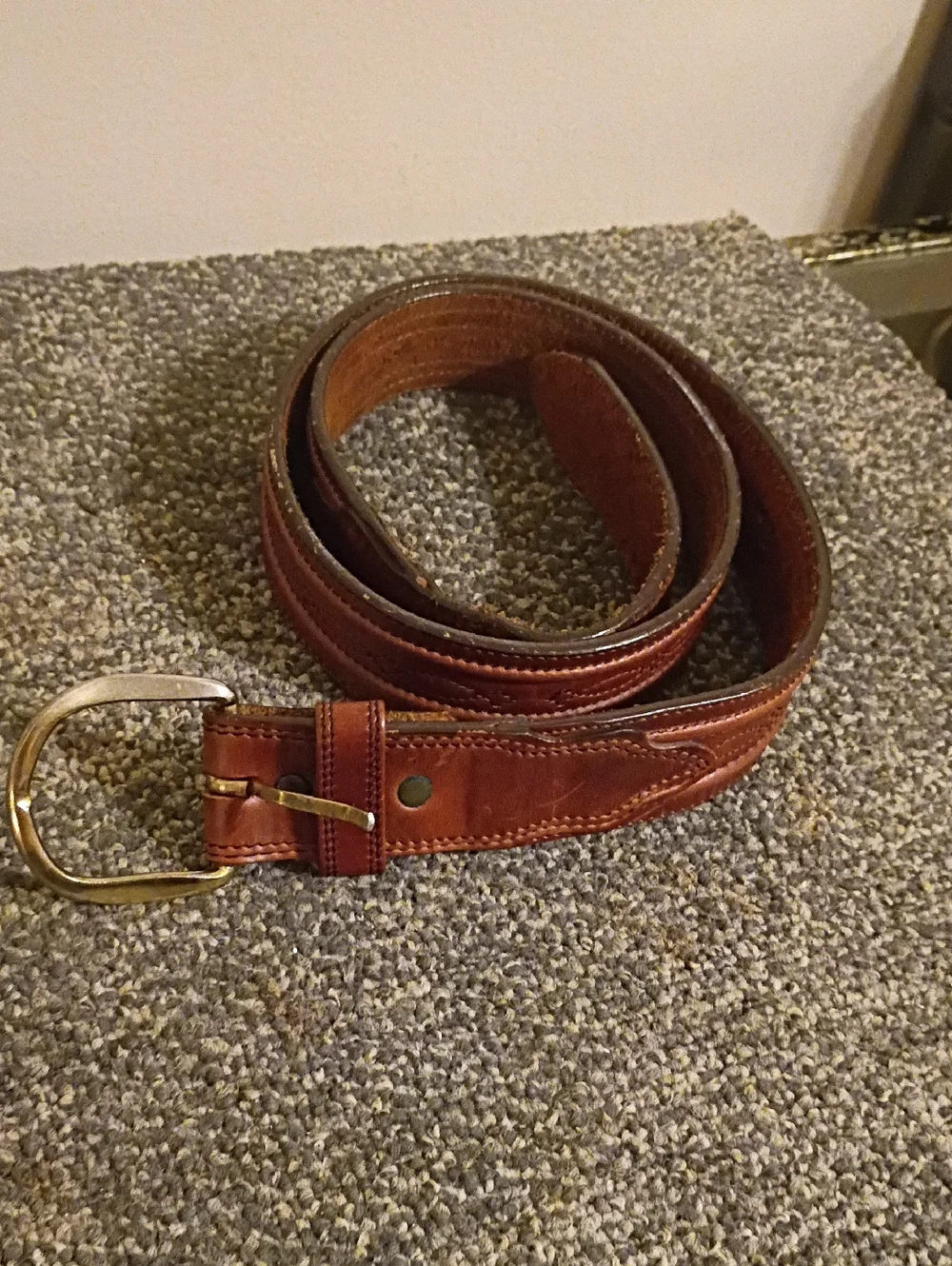 Men's Brown Leather Belt - Classic Casual Style